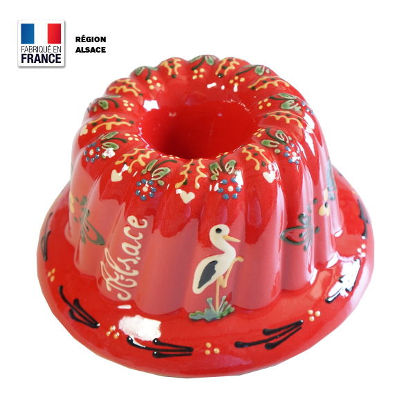 Moule Kouglof Rouge décor cigogne