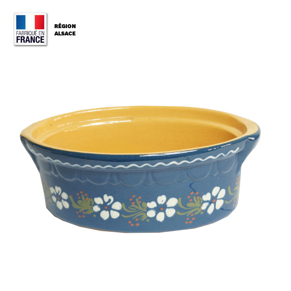 Terrine à Baeckeoffe en terre cuite bleue 2 personnes Poterie.alsace