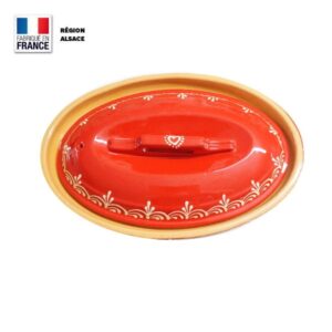 Terrine à Baeckeoffe 4 - 6 personnes Rouge Décor Coeur