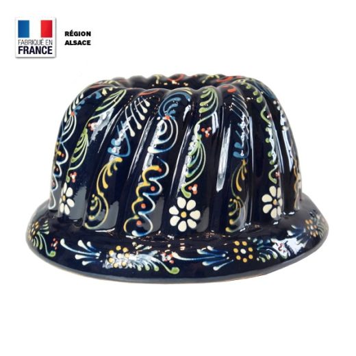 Moule à Kouglof bleu 26 cm / Décor Marguerite