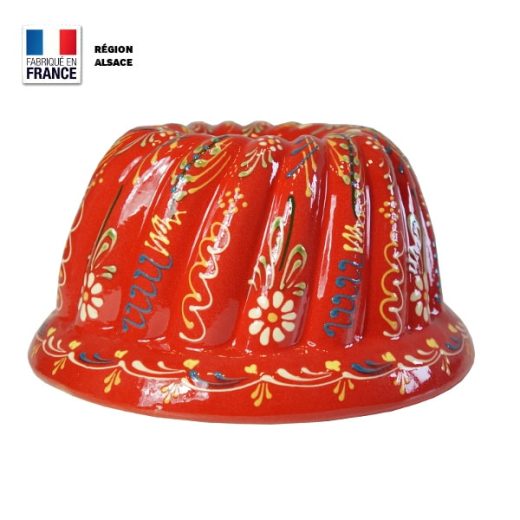 Moule à Kouglof Rouge 26 cm / Décor Marguerite