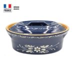 terrine à baeckeoffe bleu à motif fleur pour 4 personnes