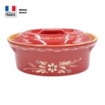 terrine à baeckeoffe rouge motif fleur 4 personnes