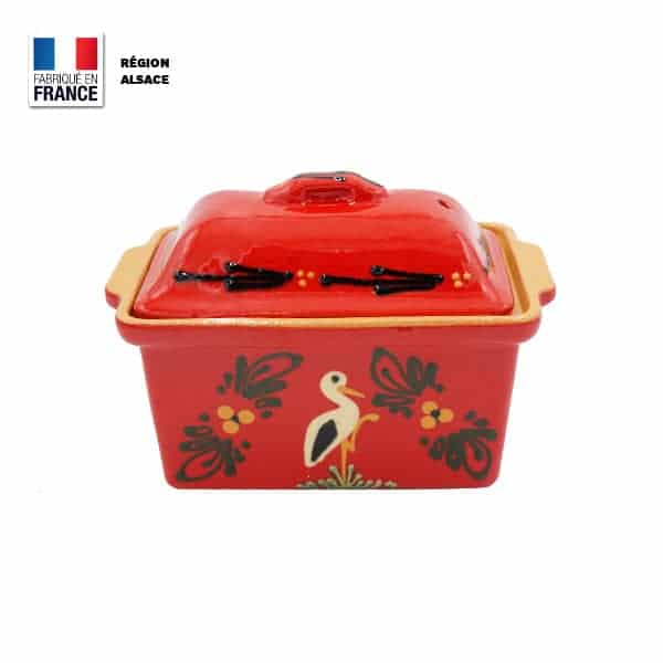 Magnifique plat à foie gras en métal décor canards
