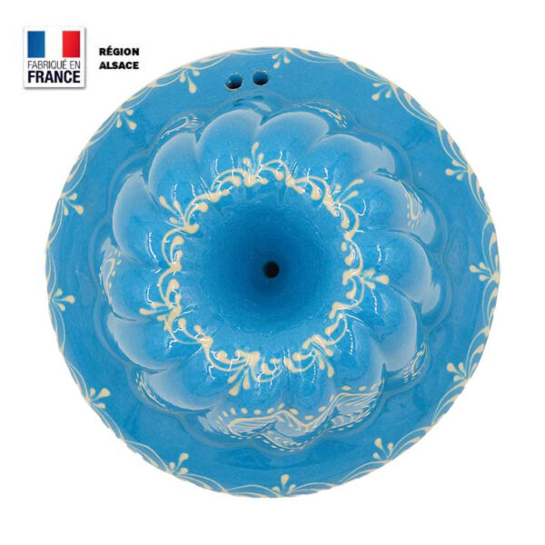 Moule à Kouglof Turquoise décor Coeur 16 cm