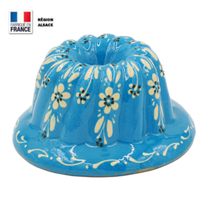 Moule à Kouglof Turquoise décor Fleur 16 cm