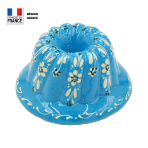 Moule à Kouglof Turquoise décor Fleur 18 cm