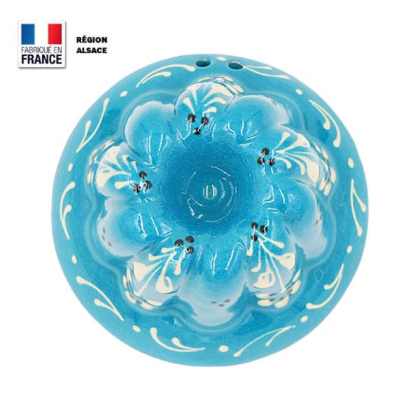 Moule à Kouglof Turquoise décor Fleur 12 cm