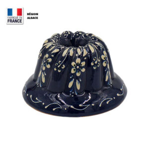 Moule à Kouglof Bleu décor Fleur 14 cm