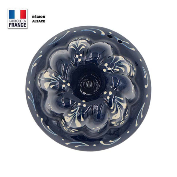 Moule à Kouglof Bleu décor Fleur 12 cm