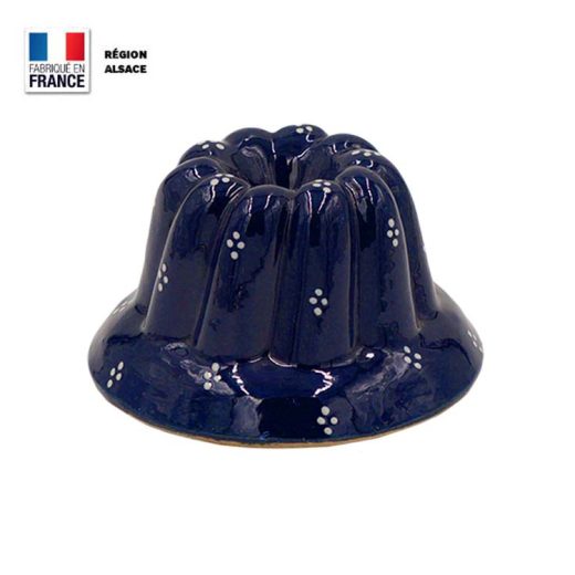 Moule à Kouglof Bleu Décor 4 points 12 cm
