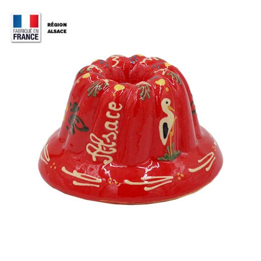 Moule à Kouglof Rouge Décor Cigogne 14 cm