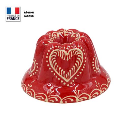 Moule à Kouglof Rouge Décor Coeur 12 cm