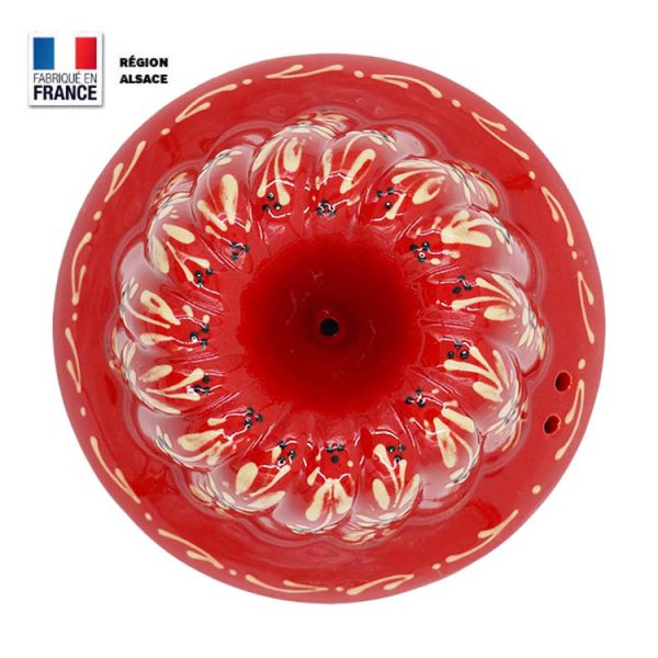 Moule à Kouglof Rouge décor Fleur 18 cm