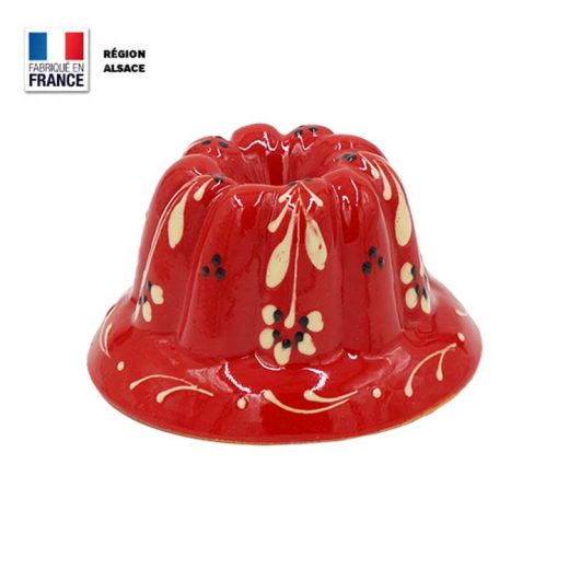 Moule à Kouglof Rouge décor Fleur 12 cm