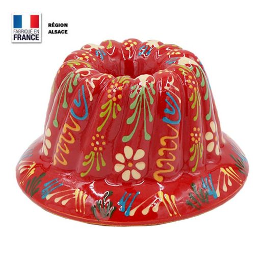 Moule à Kouglof Rouge décor Marguerite 18 cm