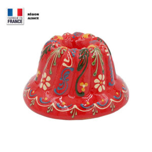 Moule à Kouglof Rouge Décor Marguerite 14 cm