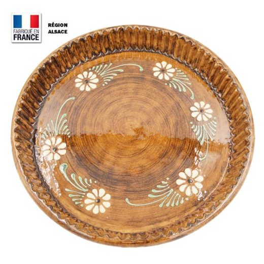 Moule à tarte Faux bois motifs fleurs