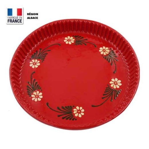 Moule à tarte rouge décor Marguerites