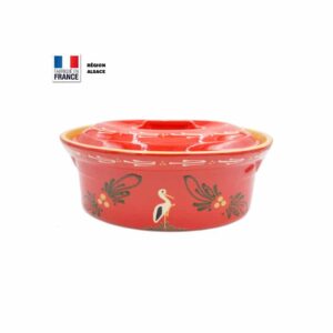 Terrine à Baeckeoffe blue with flowers 34cm N° 3 - Poterie Lehmann  Soufflenheim