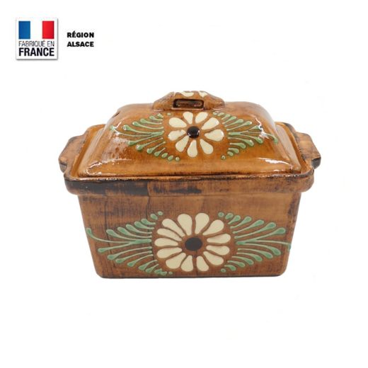 Terrine à Foie Gras Faux Bois Décor Fleurs