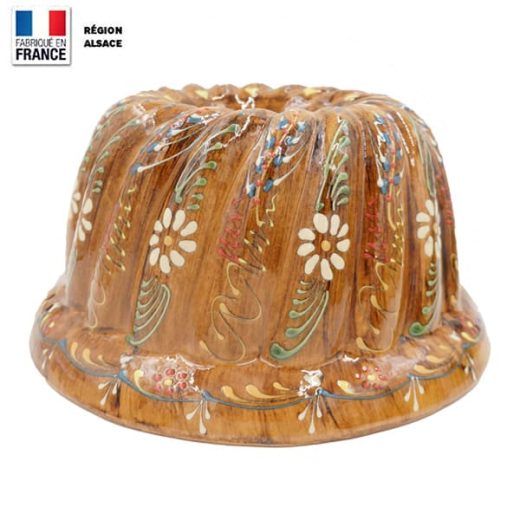 Moule à Kouglof Faux bois décor fleur 26 cm