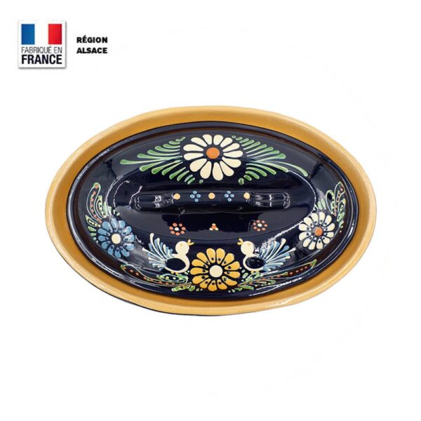 Terrine à Baeckeoffe 6 pers. Bleue décor Oiseau ⋆ Poterie.alsace