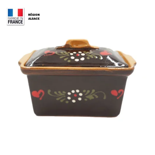 Terrine brune à foie gras rectangulaire