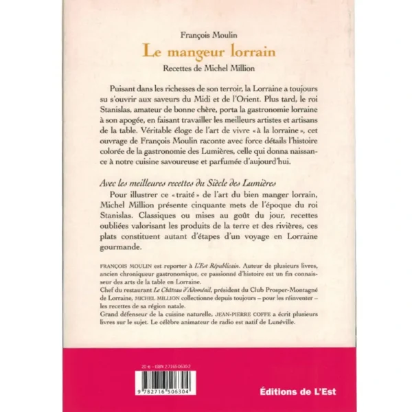 Livre de cuisine "Le Mangeur Lorrain", de François Moulin et Michel Million