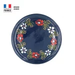 Plat de service bleu décor marguerites 24 cm