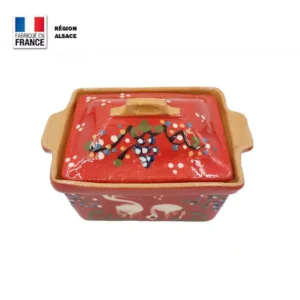 Terrine à foie gras rouge décor Cigogne 900 g