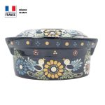 Terrine à Baeckeoffe 2 personnes Bleue Décor Oiseaux