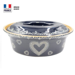 Terrine à Baeckeoffe 8 - 10 personnes Bleue décor Coeur