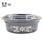 Terrine à Baeckeoffe 8 - 10 personnes Bleue décor Fleur