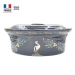 Terrine à Baeckeoffe 8 - 10 personnes Bleue décor Cigogne
