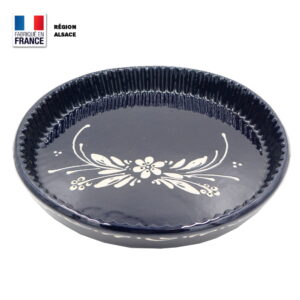 Moule à Tarte Bleu - Fleurs Blanches - Moule à tarte 30 cm