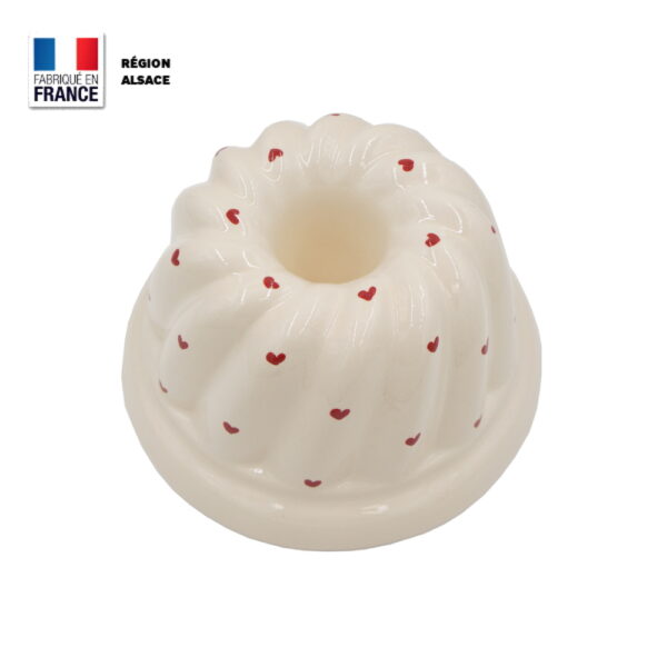 Moule à Kouglof Décor Petits Coeurs Rouges / 18 cm