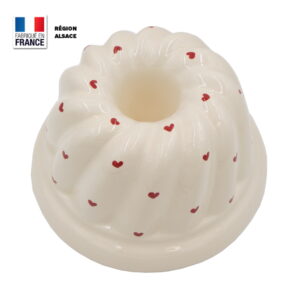 Moule à Kouglof Décor Petits Coeurs Rouges / 24 cm