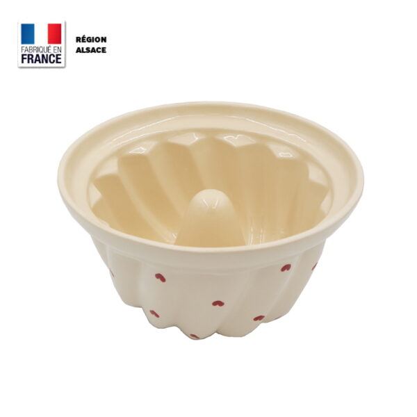 Moule à Kouglof Décor Petits Coeurs Rouges / 18 cm