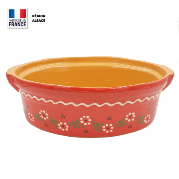 Terrine à Baeckeoffe 8 - 10 personnes Rouge décor Petites Fleurs