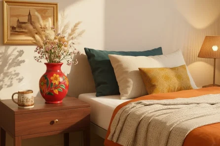 Chambre authentique en Alsace avec poterie