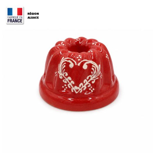 Moule à Kouglof Rouge 12 cm Cœur Frise