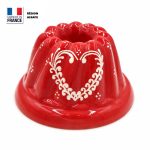 Moule à Kouglof Rouge 18 cm Cœur Frise