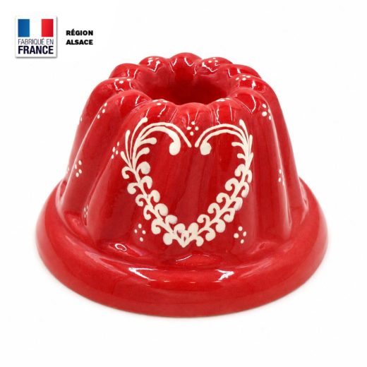 Moule à Kouglof Rouge 18 cm Cœur Frise